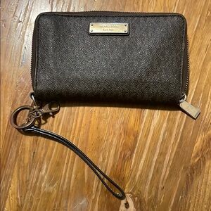 Michael Kors Textured Brown Clutch